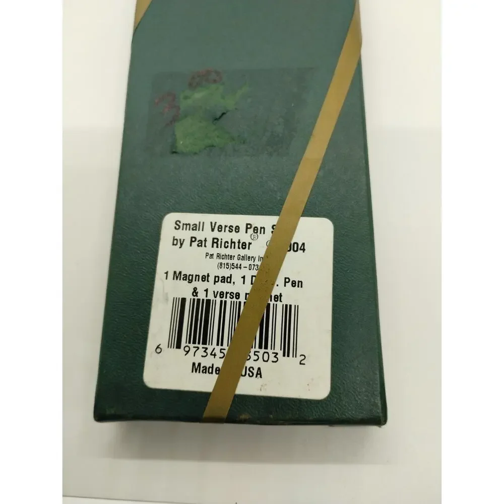 Pat Richter Violets Notepad Magnet Pen Set - 2004 - New Old Stock